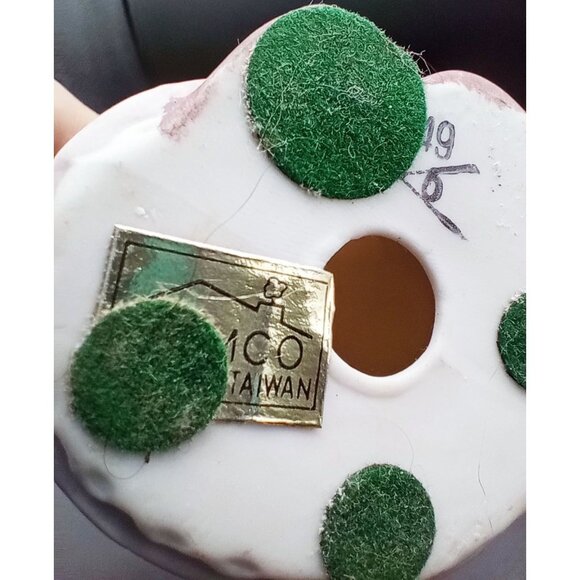 Homco Farm Girl Feeding Duck Porcelain Blond Kid Pink Dress Vintage Figure 4" - Picture 15 of 15